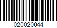 Barcode for 020020044