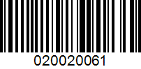 Barcode for 020020061