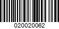 Barcode for 020020062