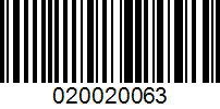 Barcode for 020020063