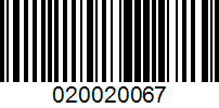 Barcode for 020020067