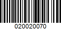 Barcode for 020020070