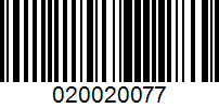 Barcode for 020020077