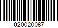 Barcode for 020020087