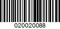 Barcode for 020020088