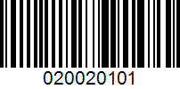 Barcode for 020020101