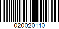 Barcode for 020020110