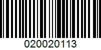 Barcode for 020020113