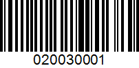 Barcode for 020030001