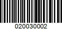 Barcode for 020030002