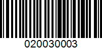 Barcode for 020030003