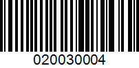 Barcode for 020030004