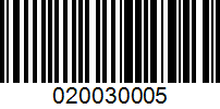 Barcode for 020030005