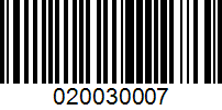 Barcode for 020030007