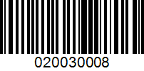 Barcode for 020030008