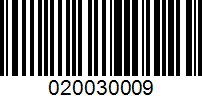 Barcode for 020030009