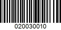 Barcode for 020030010