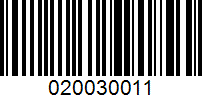 Barcode for 020030011