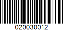 Barcode for 020030012