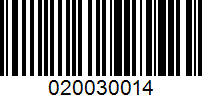 Barcode for 020030014