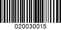 Barcode for 020030015