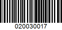 Barcode for 020030017