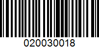 Barcode for 020030018