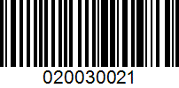 Barcode for 020030021