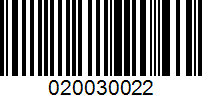 Barcode for 020030022