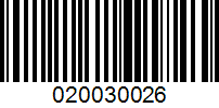 Barcode for 020030026