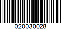 Barcode for 020030028