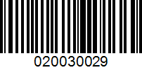 Barcode for 020030029