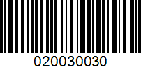 Barcode for 020030030