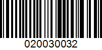 Barcode for 020030032