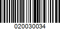 Barcode for 020030034