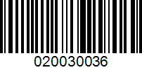 Barcode for 020030036