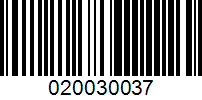 Barcode for 020030037