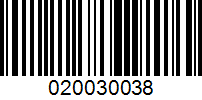 Barcode for 020030038