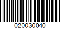 Barcode for 020030040