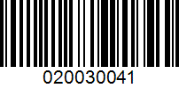 Barcode for 020030041