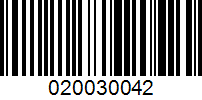 Barcode for 020030042