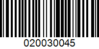 Barcode for 020030045