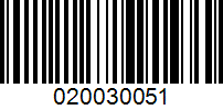 Barcode for 020030051