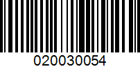 Barcode for 020030054