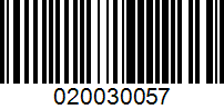 Barcode for 020030057