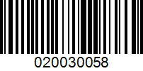 Barcode for 020030058