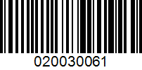 Barcode for 020030061