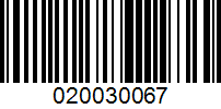 Barcode for 020030067