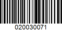 Barcode for 020030071