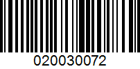 Barcode for 020030072